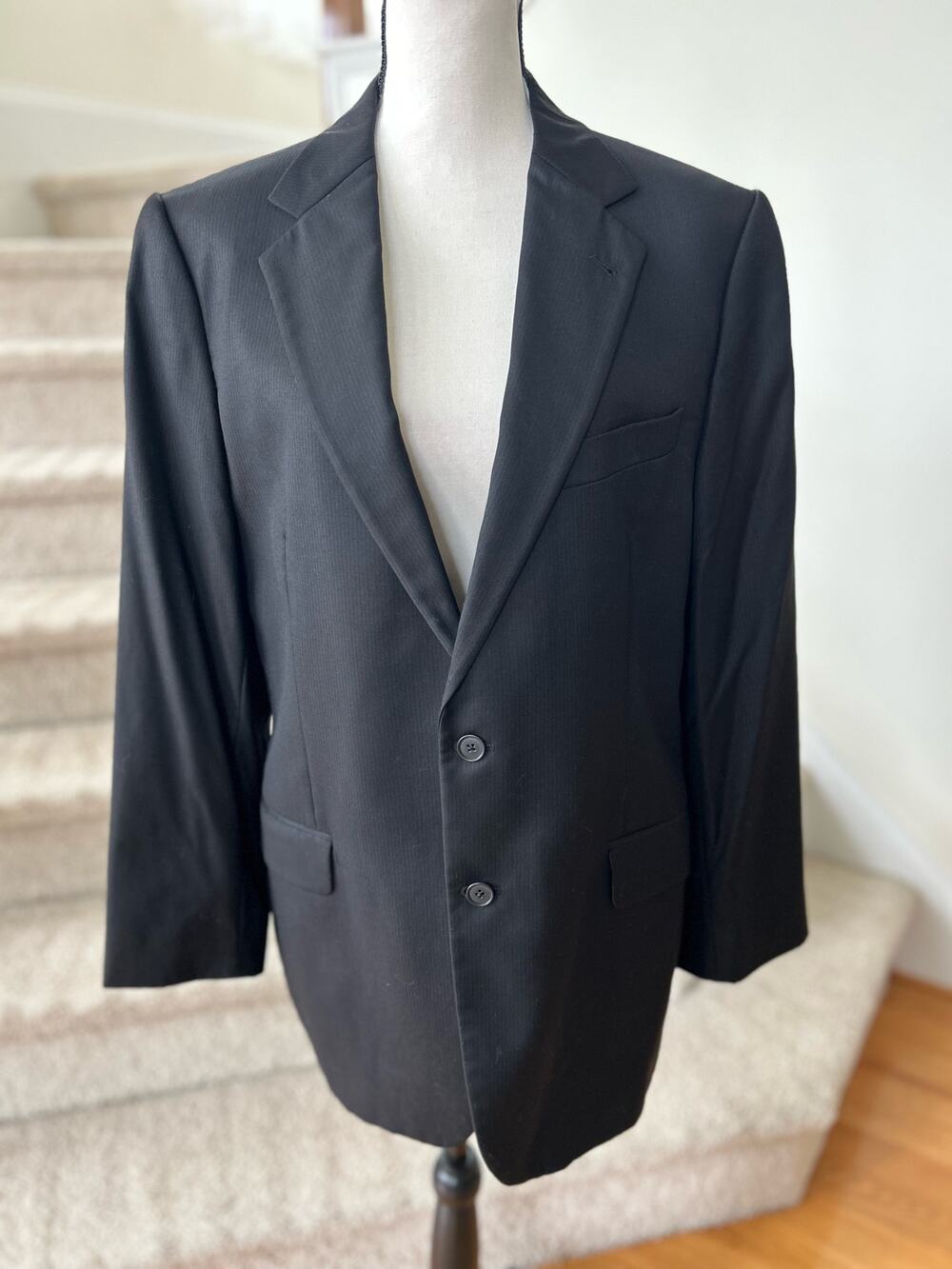 Joseph Abboud x Loro Piana Subtle Black Pinstripe Blazer
